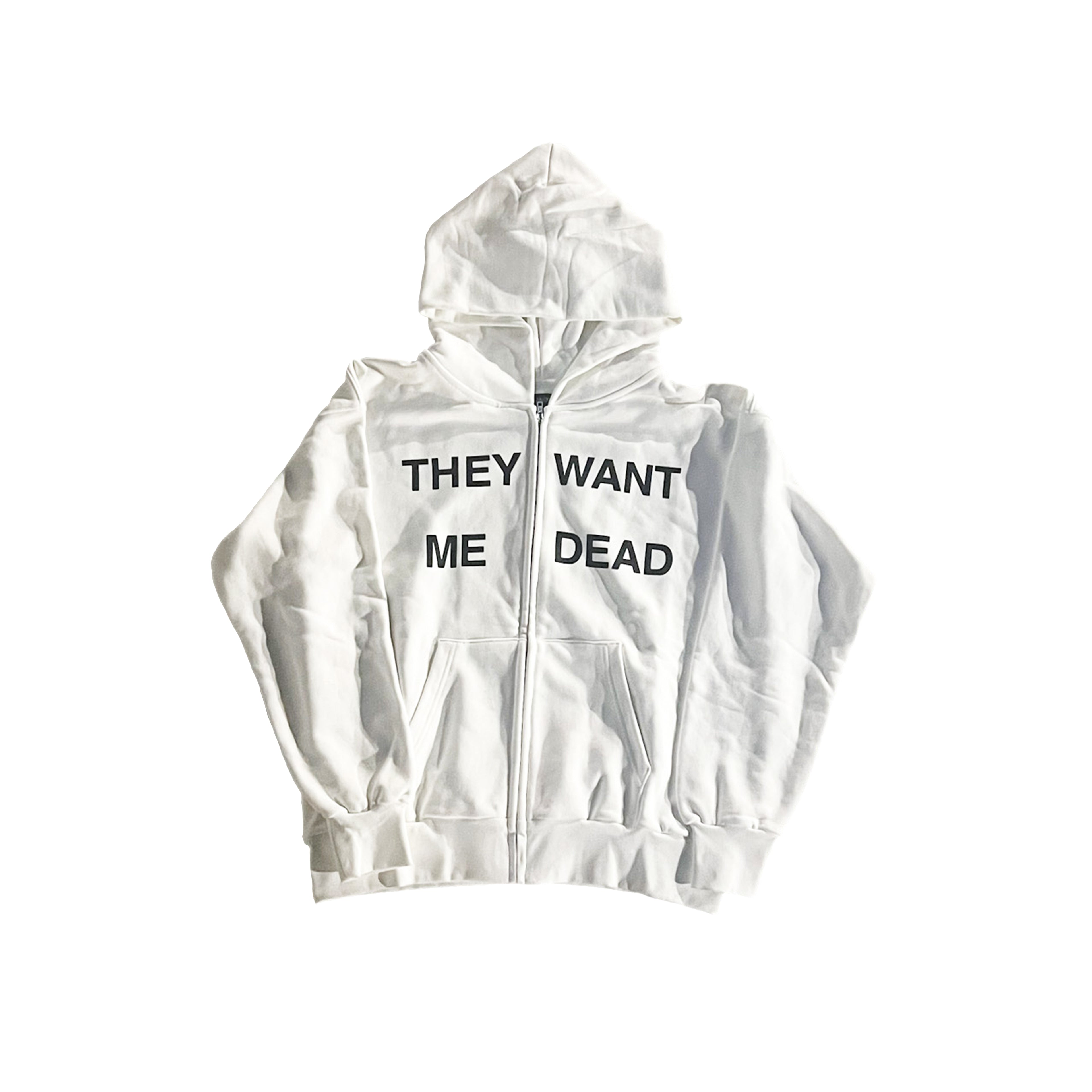 WHITE “TARGETED” ZIP-UP