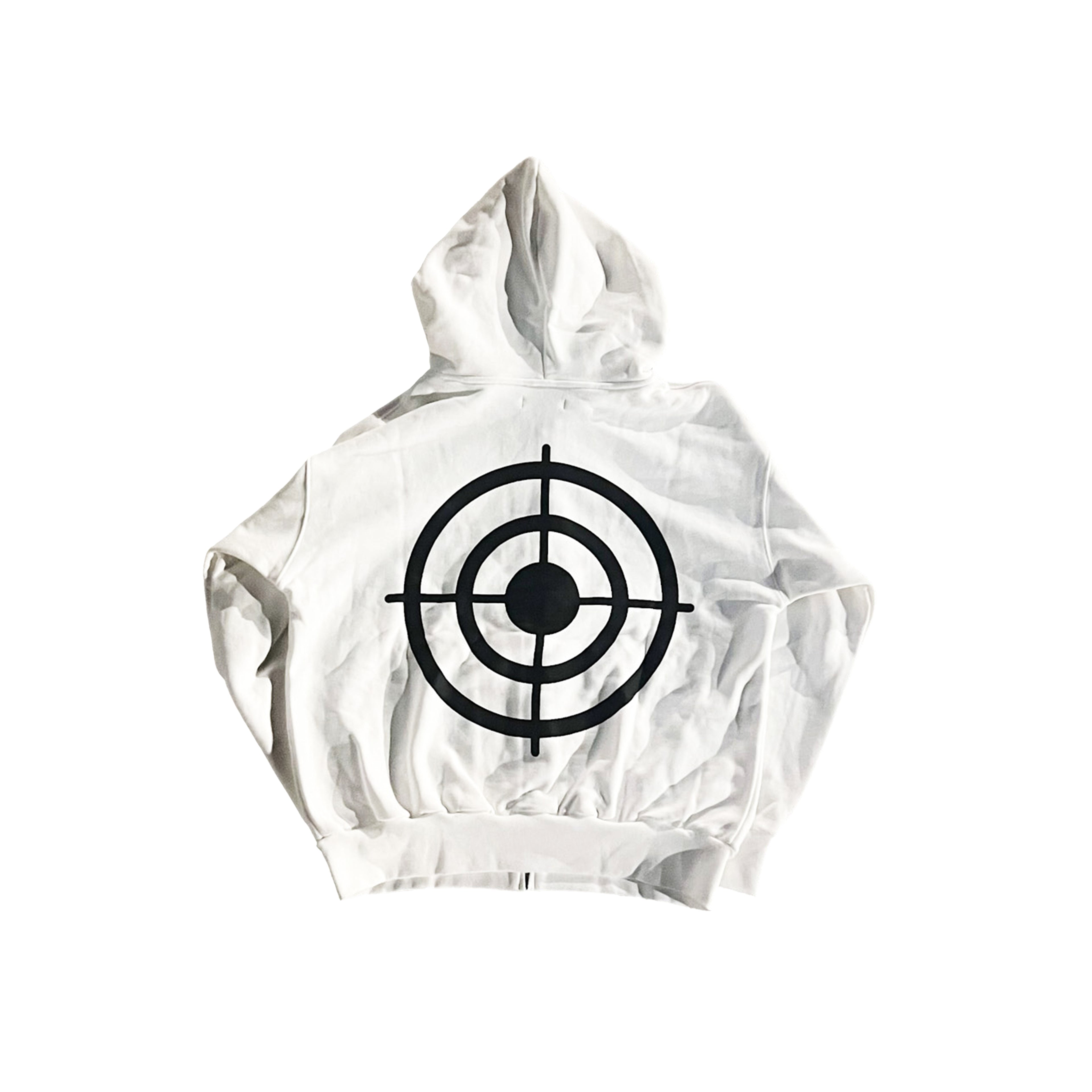 WHITE “TARGETED” ZIP-UP