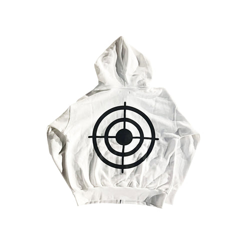 WHITE “TARGETED” ZIP-UP