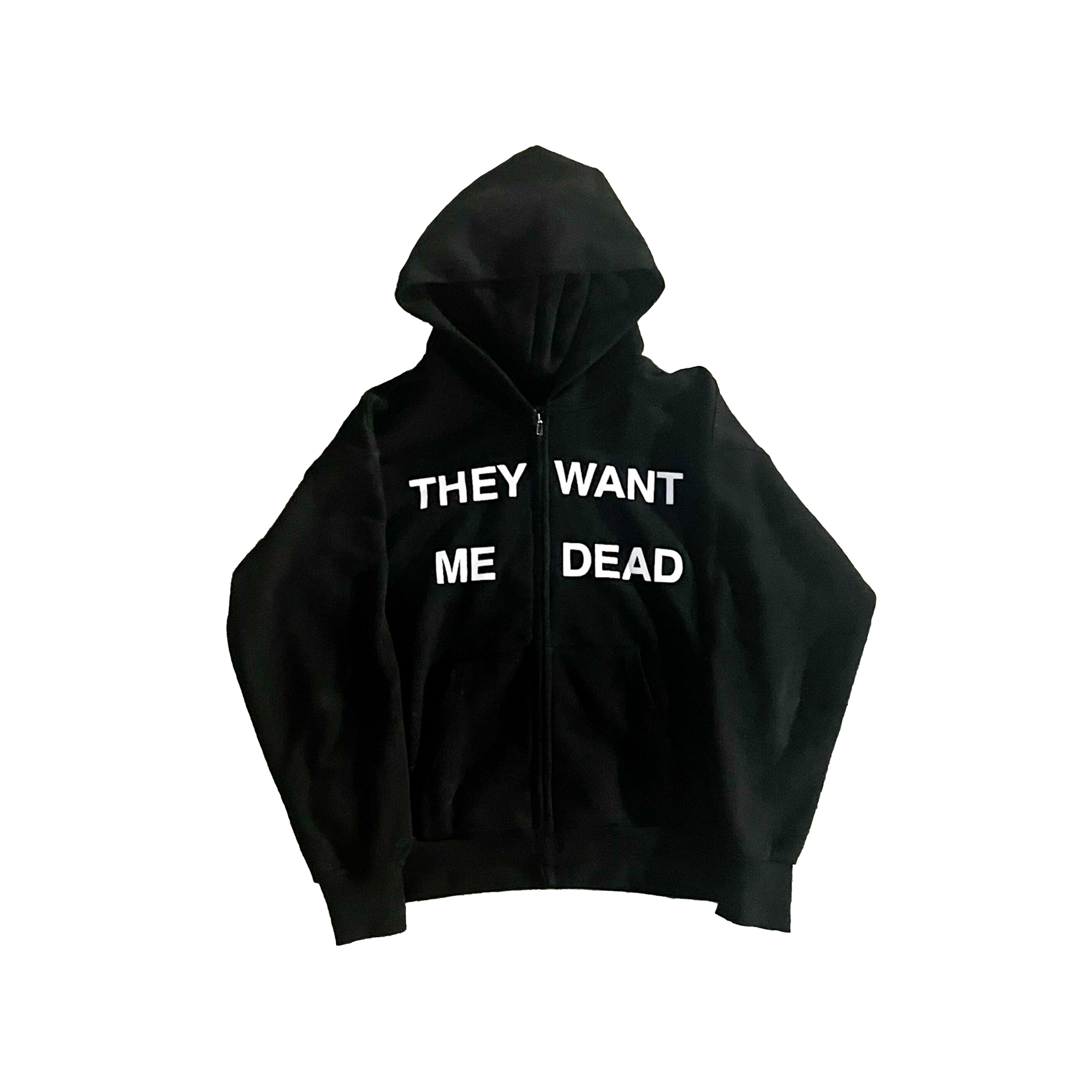 BLACK “TARGETED” ZIP-UP