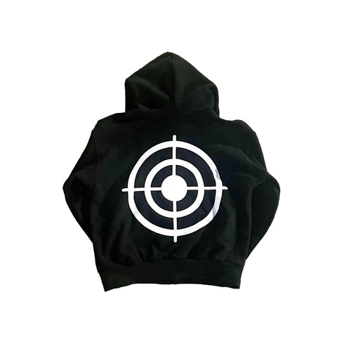 BLACK “TARGETED” ZIP-UP