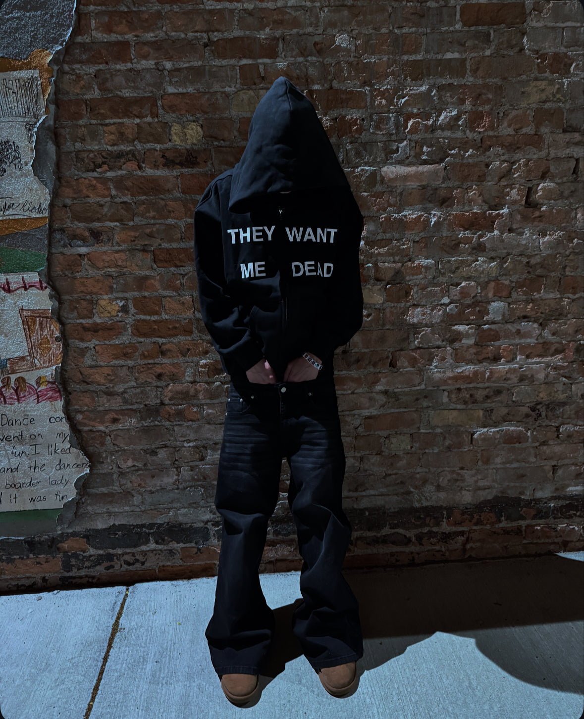 BLACK “TARGETED” ZIP-UP