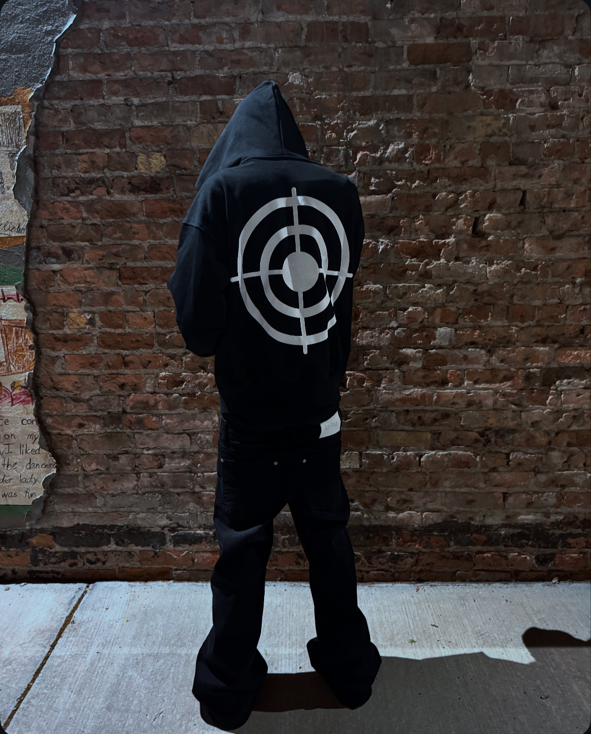 BLACK “TARGETED” ZIP-UP